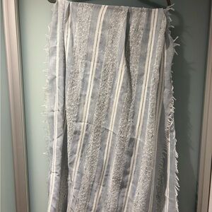 Elegant Striped Blue/White/Gray Scarf